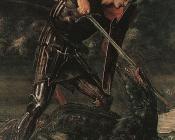 圣乔治杀死蛟龙,细节 - 爱德华·科莱·伯恩·琼斯